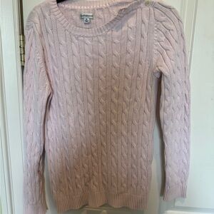 Croft & Barrow Pink Crew Neck Cable Knit Sweater